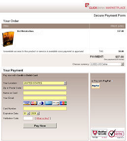 ClickBank order form